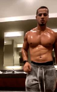 Jordan Torres (officialjt) exercises his pectorals